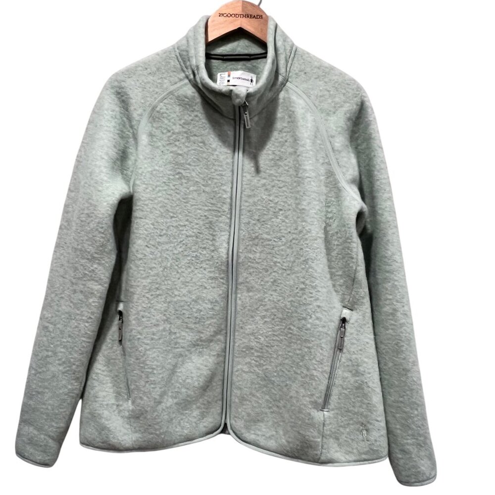 Smartwool Women's Hudson Trail Full Zip Fleece, Light Jade, XL